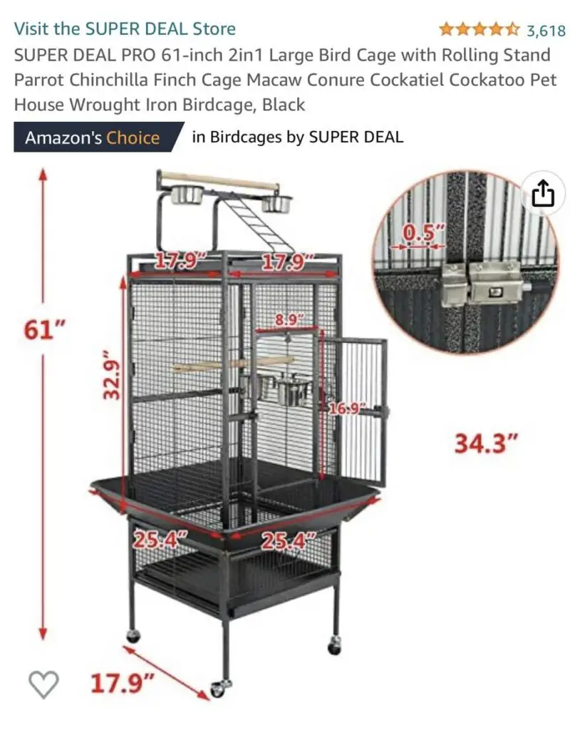 Best cage for cockatiels.